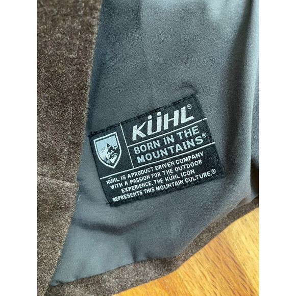 Kuhl Men's Jacket Bomber Blazer Brown M Wool Knit Mock Neck Tech Travel Sweater - Picture 6 of 10